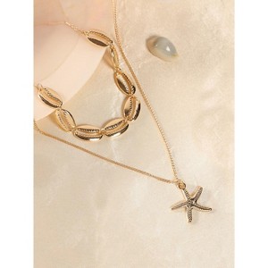 SOHI Women's California Gold The Bahamas Multi-Layer Necklace - 1 of 4