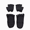Anna-Kaci Women's Non-Slip Grip Yoga Sock and Fingerless Glove Set with Toe Separation and Ballet Strap Detail - 2 of 4