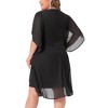 Agnes Orinda Women's Plus Size V Neck Mesh Overlay Cocktail Club Chiffon Bodycon Dresses - 4 of 4