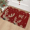 Christmas Elk Deer Indoor Floor Mat, Holiday Decorative Throw Mat, Washable Non-Slip Welcome Doormat for Bedroom Living Room Kitchen, 17x29in - 4 of 4