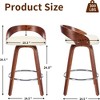 QingMoon Low-Back Swivel Bar Stools, Wood Counter Chairs Set of 2 with PU Leather Seat for Kitchen Island, Pub, Restaurant - 4 of 4