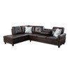 DOMETOUR Brown Faux Leather Synthetic Leather 3-Piece Sofa Set  (Sofa+Chaise+Ottoman) - 3 of 4