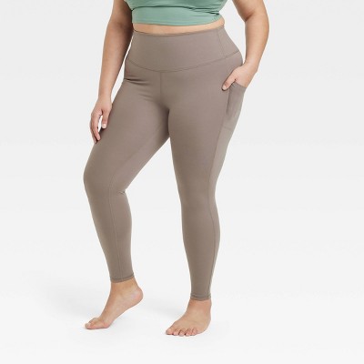 Women's Brushed Sculpt High-rise Pocketed Leggings - All In Motion™ Taupe 2x  : Target