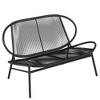 Ink Black PE Rattan 2-Seat Patio Garden Bench with Backrest - 27.6 x 54.5 x 31.2 Inches, Ideal for Terrace, Garden & Balcony Outdoor Use - 2 of 4