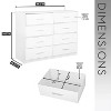 Grungis Modern Dressers with Storage,8-Drawer Dresser with Large Fabric Drawers for Bedroom Living Room - 2 of 4