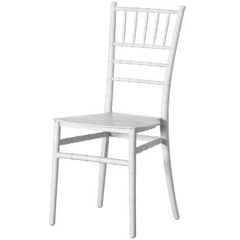 Fabulaxe Modern White Stackable Chiavari Dining Chair, Seating for Dining, Events and Weddings, Party Chair, White