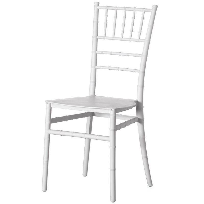 Fabulaxe Modern White Stackable Chiavari Dining Chair, Seating for Dining, Events and Weddings, Party Chair, White, 1 of 9