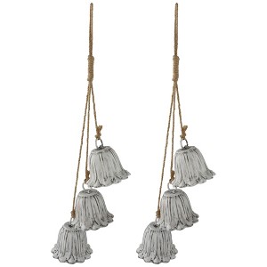 Northlight Fluted Bell Trio Christmas Decorations - 20" - White - Set of 2 - 1 of 4
