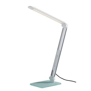 16.75" x 24" Douglas Multi-Function Desk Lamp (Includes LED Light Bulb) Silver - Adesso