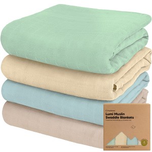 KeaBabies 4pk Muslin Swaddle Blankets for Baby Boys, Girls - Organic Baby Blankets, Swaddles for Newborns - 1 of 4