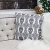 Sapphtopaz 20" Gothic Damask Cotton-Linen Skull Throw Pillows, Black & White Couch Pillows with Accent Cushion, Decorative Pillows for Bed - 4 of 4