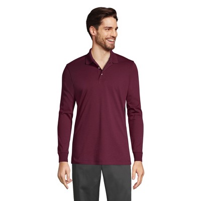 Lands' End School Uniform Men's Long Sleeve Interlock Polo Shirt