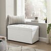 Folding Storage Ottoman Bench, Storage Bench with Flipping Lid, Ottoman with Storage, Faux Leather, 660 lb Load Capacity - 3 of 4