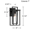 Possini Euro Design Raynor 13 1/2" High Modern Outdoor Wall Light Fixture Mount Porch House Exterior Set of 2 Sand Black Aluminum Clear Glass Shade - 4 of 4