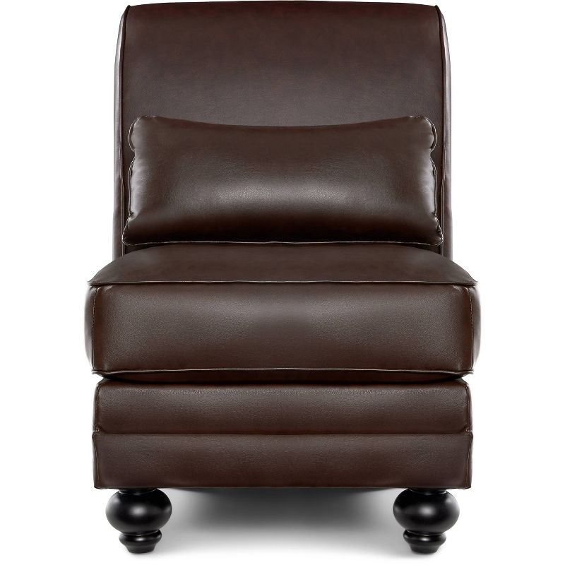 Copenhagen Bonded Leather Slipper Chair Chestnut Brown - Serta, 2 of 12