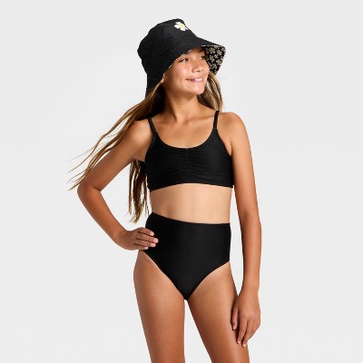 Art Class Girls' High Waisted Swimsuit Bottom - art class™ Black L — фото 3