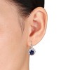 EVERLY JEWELRY | Sterling Silver 0.04 CT Diamond TW & 8.06 CT TGW Created Blue Sapphire Created White Sapphire LeverBack Earrings - 3 of 4