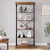 Homhougo 6 Tier Bookshelf Industrial Bookcase Wood Tall Standing Bookshelves Wood Vintage Display Rack Rustic Bookshelf, Brown - 3 of 4