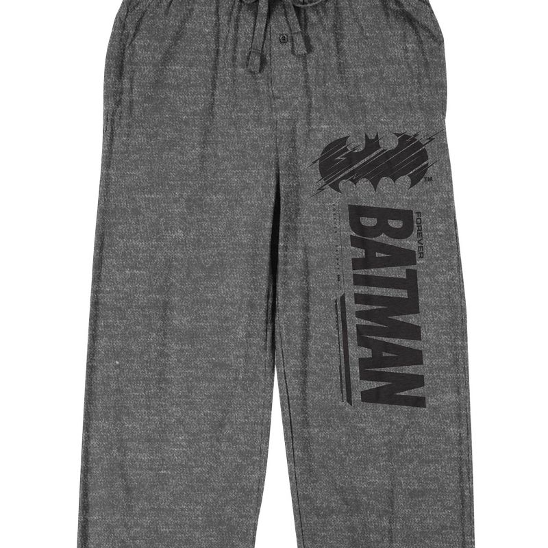 Batman Forever Title Logo Men's Charcoal Drawstring Sleep Pants, 2 of 4