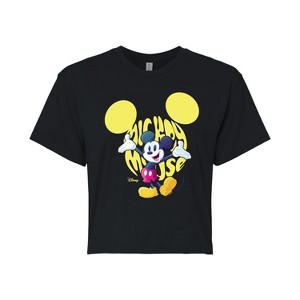 Women's - Disney - Mickey Logo Cropped Graphic T-Shirt - 1 of 4