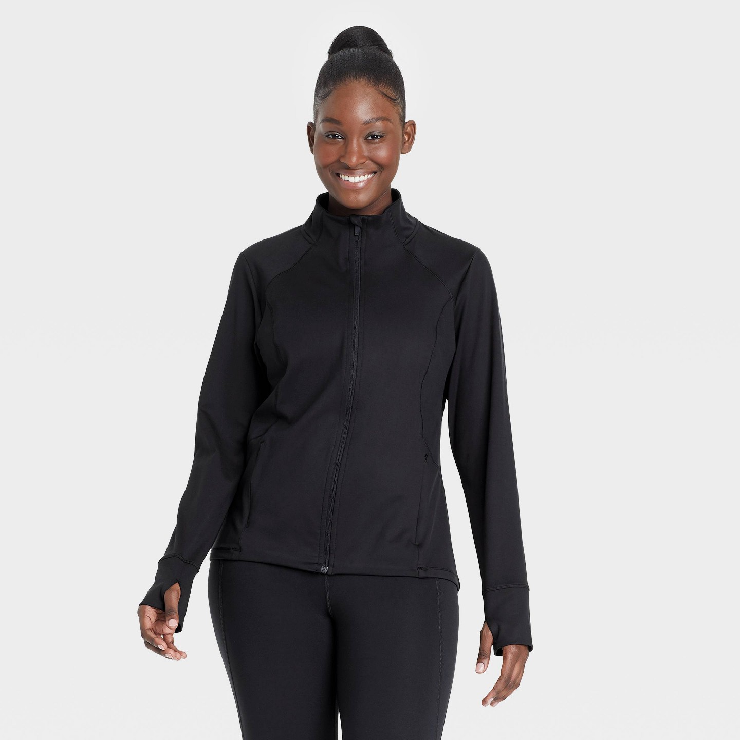 Женская куртка All In Motion Full Zip, цвет: Чёрный — фото 3
