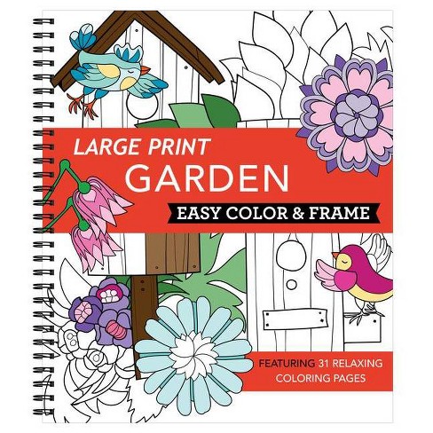 Large Print Easy Color & Frame - Nature (Adult Coloring Book