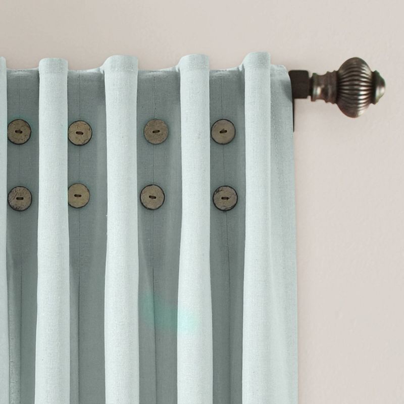 84"x40" Linen Button Pinched Pleat Light Filtering Window Curtain Panel - Lush Décor, 3 of 8