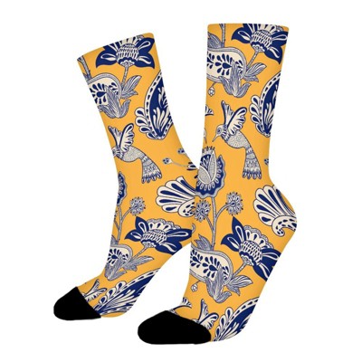 Decorative Indian Style Women Printed Crew Socks Funny Funky Socks Soft Polyester Novelty Gifts for Artists Men