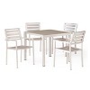 Cape Coral 5pc Aluminum & Tempered Glass Dining Set - Silver - Christopher Knight Home: Sleek Patio Set with Square Table - 3 of 4
