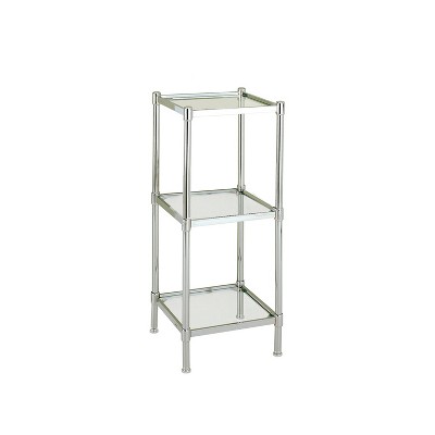 Three Tier Glass Tower Clear/Silver - Neu Home