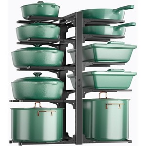 10-Tier Pots and Pans Organizer, Heavy Duty Pots and Pan Storage Rack Organizer inside Cabinet, Adjustable - 1 of 4