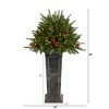 Nearly Natural 4-ft Holiday Artificial Christmas Plant Pre-Lit and Glittered on Pedestal with 150 Multicolored LED lights - 2 of 4