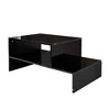 Vynxaria Black Coffee Table with Unique Architectural Shape - Open Storage, Wooden Structure with Melamine Finish - 3 of 4