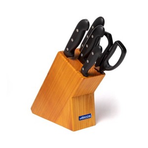 Arcos Maitre Knife Set Black: 6-Piece Stainless Steel Cutlery with Shears & Block, Polypropylene Handle, Hand Wash - 1 of 2