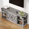Rustic TV Stand for TVs up to 65": Heavy-Duty Metal Frame Media Console with Adjustable Shelves & Storage Cabinets for Living Room, Bedroom - 3 of 4