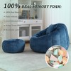 Sapphtopaz Modern Chenille Bean Bag Chair with Ottoman&Pillow Comfy Cloud Couch for Adults with Pumpkin Shape Lazy Sofa for Living Room,Bedroom - 3 of 4