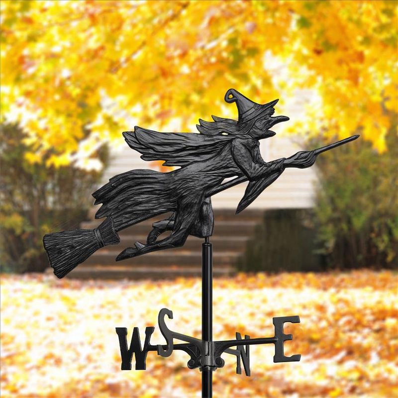 Design Toscano Windblown Wicked Witch Metal Weathervane: Garden Stake, 3 of 4