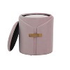 Sapphtopaz 2PCS Modern Nesting Ottoman Set with Storage Velvet Upholstered Pouf with Gold Metal Accent Small Foot Stool for Living Room,Entryway - 4 of 4