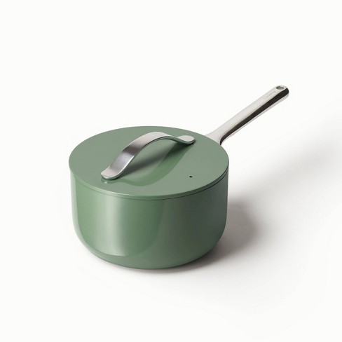 Caraway Sauce Pan with Lid, 3 QT, Sage Green, Non-stick Ceramic, 8