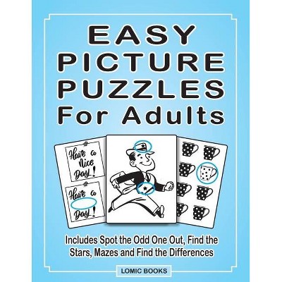 Easy Picture Puzzles For Adults - by  Joy Kinnest (Paperback)