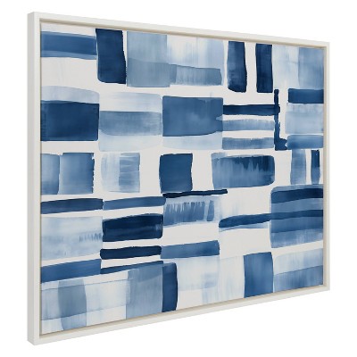 Kate & Laurel All Things Decor 31.5"x41.5" Sylvie Coastal Abstract Framed Canvas by Amy Lighthall White