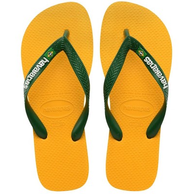 Havaianas Women's Brazil Logo Flip Flops - YELLOW, 9-10