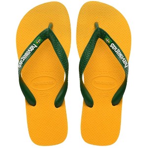 Havaianas Women's Brazil Logo Flip Flops - YELLOW, 11-12 - 1 of 2