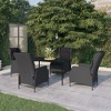 vidaXL Patio Dining Set Outdoor Dining Set Table and Chair Set for Garden - Dark Gray 5 Piece 55.1" Table Length 4 Chairs - 2 of 4