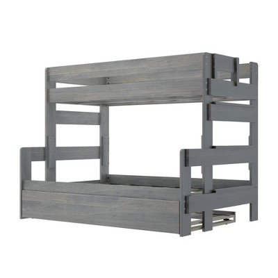 Max & Lily Twin Over Full Bunk Bed With Storage Trundle Solid Wood ...