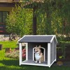 KTMBDW Medium Classic Outdoor Dog House, Weatherproof Finish, Elevated Floor, Brown 35.3 x 39.38 x 32.5 inch, Gray - 2 of 4