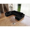 131.9"104.3" Plush Corduroy 4-Piece Modular Sectional Sofa with No Assembly Required and Comfortable Chaise Lounge - 2 of 4