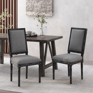 GDFStudio Beckstrom French Country Fabric Upholstered Dining Chairs (Set of 2) - 1 of 4