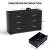 HDZNVF Modern Drawer Bedroom Chest of Drawers with 6 Drawers Dresser, Black - 4 of 4