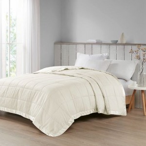 Sapphtopaz Oversized Down Alternative Blanket, 3M Scotchgard Embossed Polyester Throw Blanket with Satin Trim, 90x96" Full/Queen Blanket for Bed - 1 of 4